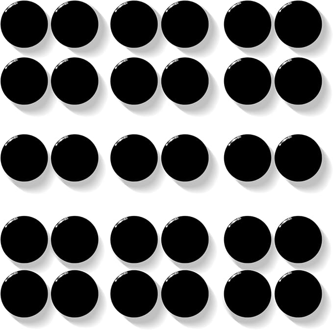 Fridge Magnets, 30 Pack Strong Small Heavy Duty Magnets, Decorative Mini Cute Round Refrigerator Magnets for Whiteboard, Crafts, Fridge, Locker, Classroom, Office,Kitchen (Black)