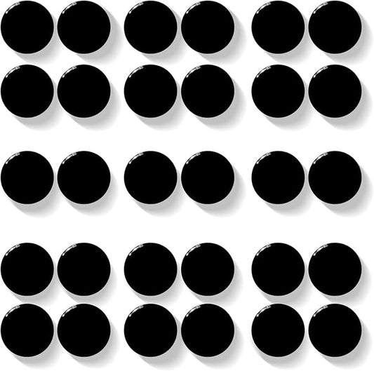 Fridge Magnets, 30 Pack Strong Small Heavy Duty Magnets, Decorative Mini Cute Round Refrigerator Magnets for Whiteboard, Crafts, Fridge, Locker, Classroom, Office,Kitchen (Black)