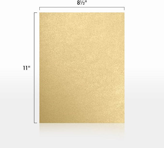 LUXPaper 8.5" x 11" Cardstock | Letter Size | Blonde Metallic | 107lb. Cover | 50 Qty
