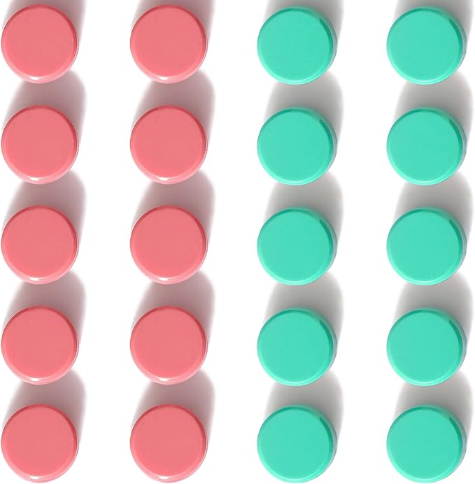 20PCS Fridge Magnets - Small Strong Refrigerator Magnets, Heavy Duty Magnets for Whiteboard, Decorative Cute Mini Round Magnet for Office Kitchen School Classroom Locker Crafts (Pink+Green)
