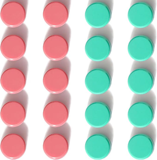 20PCS Fridge Magnets - Small Strong Refrigerator Magnets, Heavy Duty Magnets for Whiteboard, Decorative Cute Mini Round Magnet for Office Kitchen School Classroom Locker Crafts (Pink+Green)