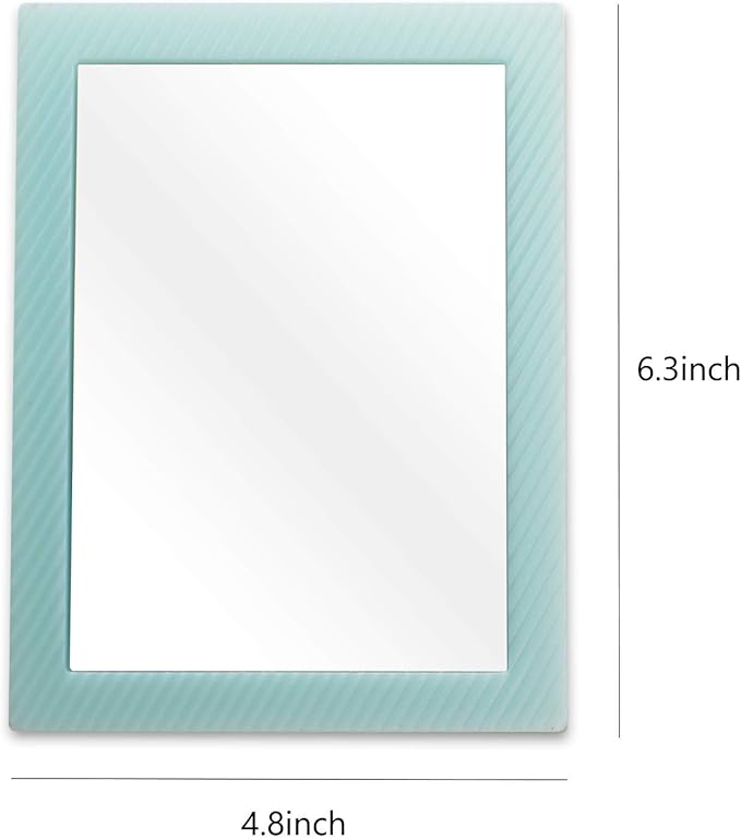2 Pack Magnetic Locker Mirror for School Locker, Refrigerator, Office Cabinet, 6.3" x 4.8", Locker Accessories Rectangular Mirror (Soft Mint and White)