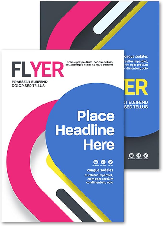 Customized Flyer Paper for Business Personalized A4 Flyer with Your Photo Logo Text Glossy Paper Printing Flyers for Advertising, Customized printing on one or both sides (500, 1000, 2000 Sheets)