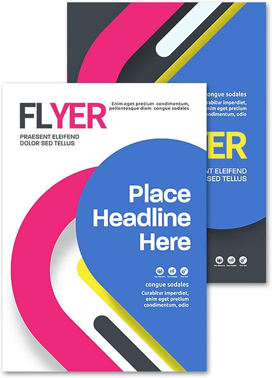 Customized Flyer Paper for Business Personalized A4 Flyer with Your Photo Logo Text Glossy Paper Printing Flyers for Advertising, Customized printing on one or both sides (500, 1000, 2000 Sheets)