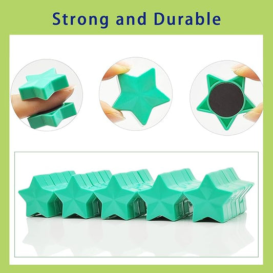 Fridge Magnets - 30 Pcs Refrigerator Magnets Strong Small Whiteboard Magnet, Heavy Duty Mini Magnets for Kitchen, Locker, Office, Classroom & Office Use - Decorative Cute Magnet (Star, Green)