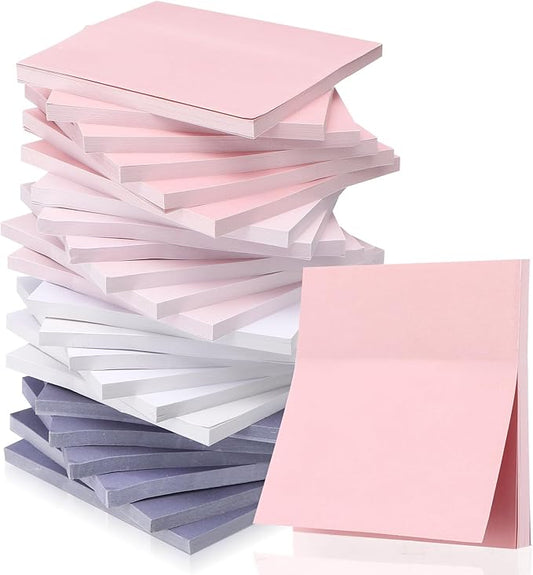 Fainne 24 Pack Sticky Notes Bulk Back to School Supplies Self Stick Note Pads Paper Memo for Office First Day of School Student Teacher Essentials (3x3inch,Simple Color)