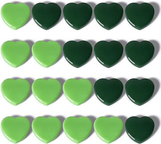 20PCS Fridge Magnets - Heavy Duty Refrigerator Magnets, Cute Small Strong Magnets for Whiteboard, Lockers & Kitchen - Mini Decorative Heart Magnet for Home, School Office Crafts Locker (Green)