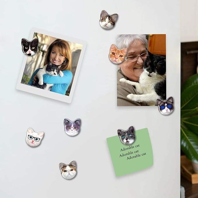 MORCART Cat Magnets for Fridge, Cute Magnets for Refrigerator Locker Whiteboard Decorative Magnetic Board Cabinets Classroom Office Cubicle School Gift for Adult 30PCS