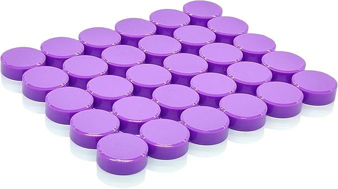 Fridge Magnets, 30 Pcs Strong Refrigerator Magnets,Heavy Duty Round Small Magnets for Whiteboard Fridge Locker Craft,Decorative Cute Mini Magnet for School Classroom Office Kitchen Home, Purple