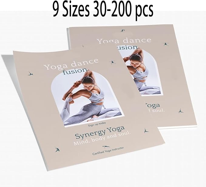 Custom Flyers,Custom Business Brochure Flyers Printing for Small Business,9 Sizes, 30-200 pcs, Upload Your Design.