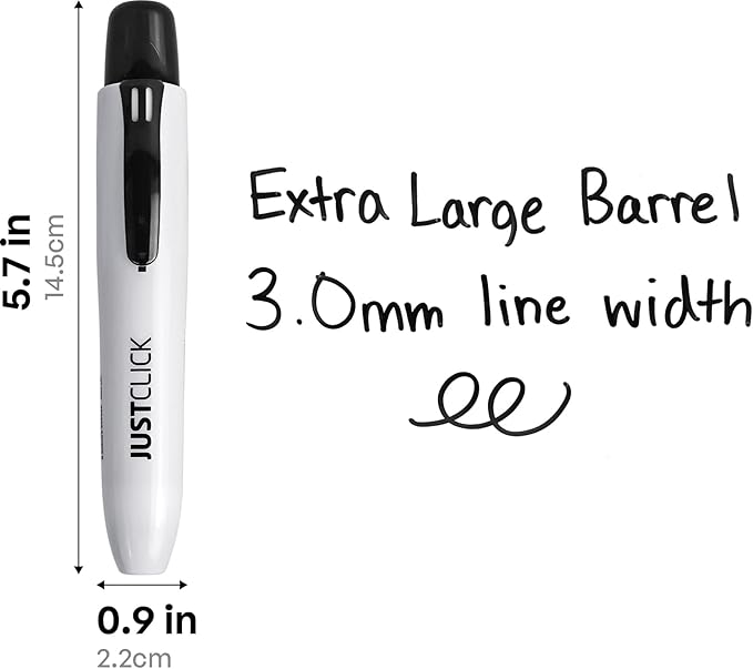 carrotez Jumbo Retractable Dry Erase Markers, Click Dry Erase Whiteboard Markers, Bullet Tip, Extra Thick Large Barrel, 12 Count, Black