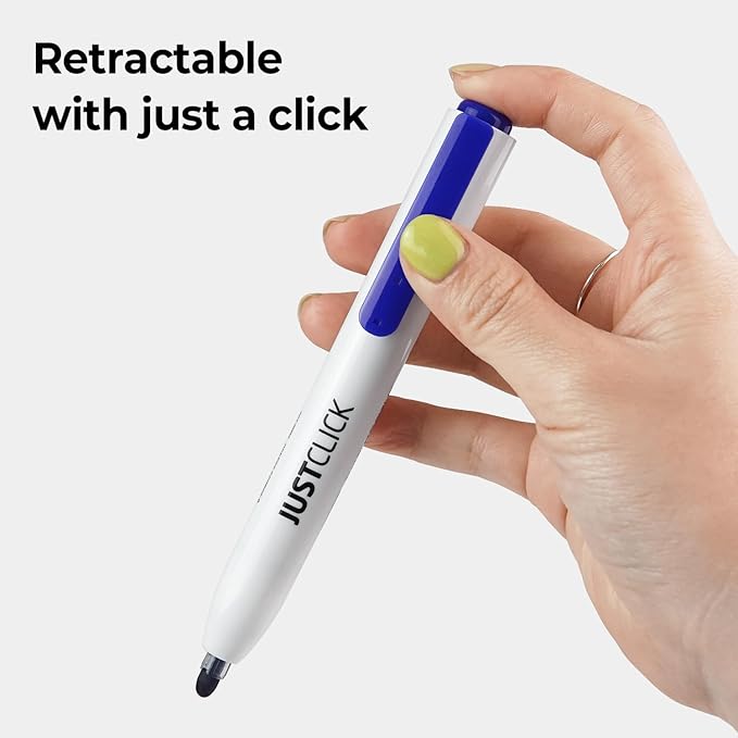 carrotez Retractable Dry Erase Markers, Click Dry Erase Whiteboard Markers, Bullet Tip, Thin Barrel, 12 Count, Blue