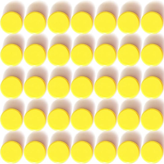Fridge Magnets 40 Pcs, Strong Refrigerator Magnets Small Heavy Duty, Mini Round Magnets for Whiteboard, Office, Classroom, Cute Decorative Magnet for Fridge, Kitchen, Locker, Crafts (Yellow)