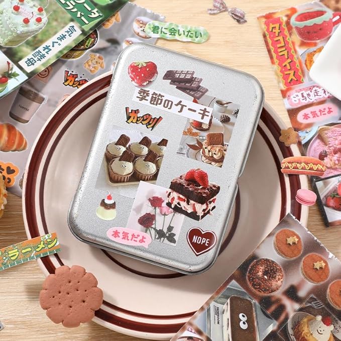 Alideco 30pcs Scrapbook Stickers Vintage Gourmet Desserts Sticker Book for Adults journaling Stickers for Scrapbooking (binfenshiguang)