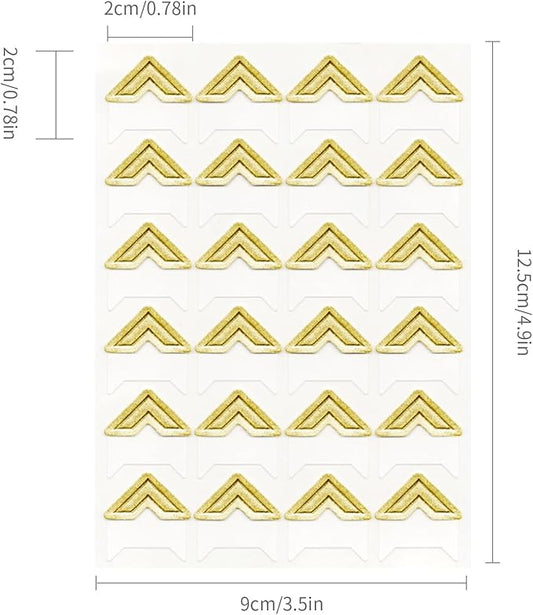 GOONAVI 10 Sheets 240 Pcs Shiny Gold Acid-Free Photo Corners, Self-Adhesive Mounting for Wedding Scrapbook Supplies, DIY Photo Album, Journal, Guest Book, Memory Book
