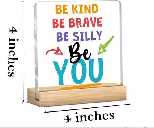 Encouragement Decorative Acrylic Sign Rustic Office Decor Sign for Farmhouse Home Tabletop Cubicle Shelf Desk Accessories Decor