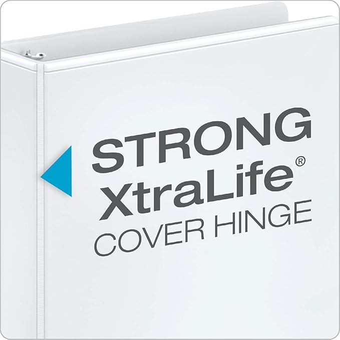 Cardinal Performer 3-Ring Binders, 3", Non-Locking Slant-D Rings, White, 4-Pack & Economy 3 Ring Binder, 2 Inch, Presentation View, White, Holds 475 Sheets, Nonstick, PVC Free, 4 Pack of Binders