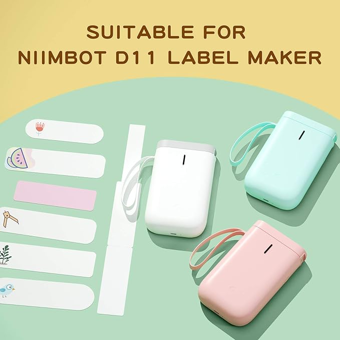 NIIMBOT D11 D110 Label Maker Tape Adhesive White Label Paper Compatible for NIIMBOT D11 D110 Label Printer (Bubble)