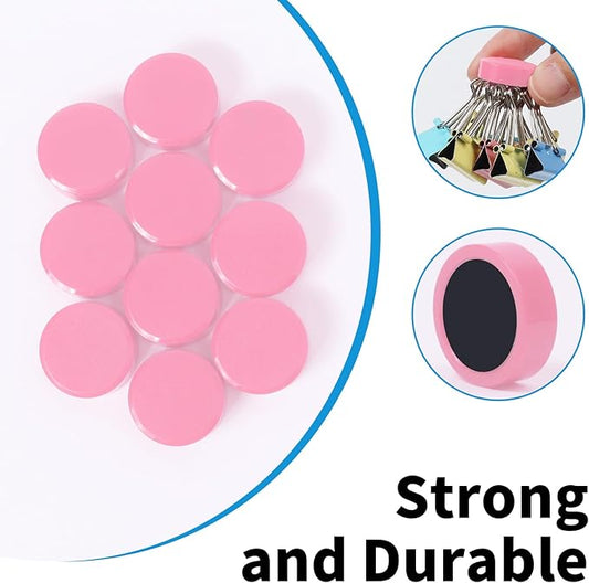 Fridge Magnets, 30 Pack Strong Small Heavy Duty Magnets, Decorative Mini Cute Round Refrigerator Magnets for Whiteboard, Crafts, Fridge, Locker, Classroom, Office,Kitchen (Pink)