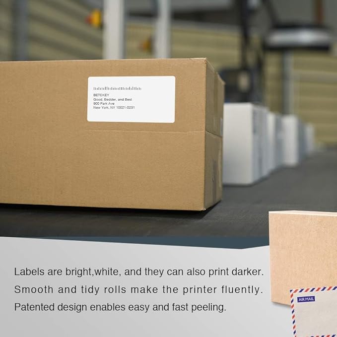 BETCKEY - Compatible DYMO 30323 (2-1/8" x 4") Shipping/Name Badge Labels, Perforated, Compatible with DYMO Labelwriter 450, 4XL, NOT Fit 550 & 5XL [1 Roll/240 Labels]