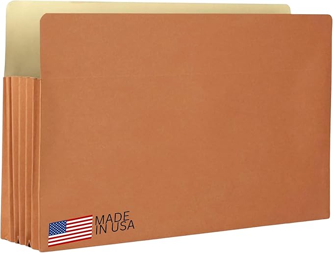 The File King Expanding Accordion File Folder - Legal Size | Box of 10 Redropes | 3.5” Expansion | Store and Organize Papers | Keep Records in One Place | Save Time Searching
