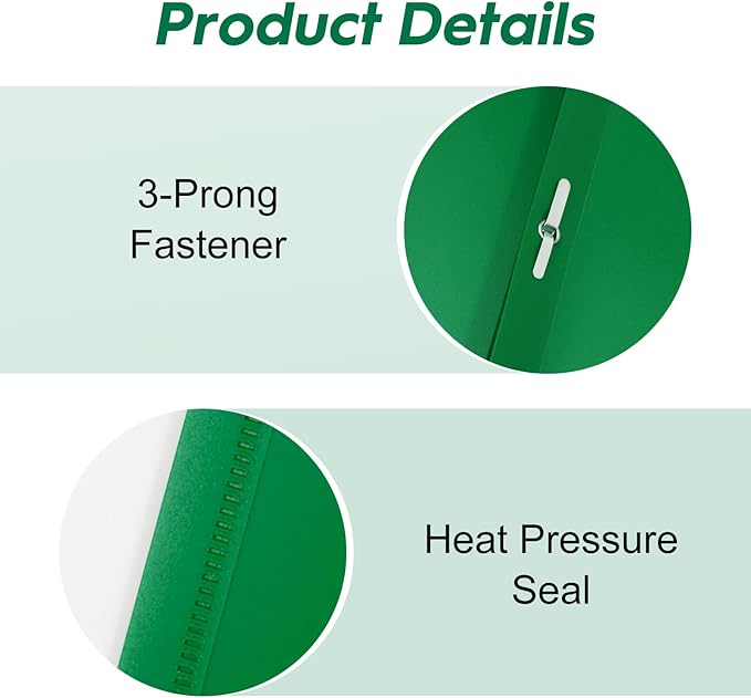 2-Pocket Folders with 3 Prongs,12-Pack Plastic Folders with Pockets and Prong Holds Letter Size Paper, Plastic Pockets Folder for School, Office and Home, Green