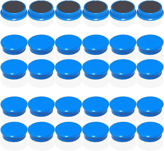 Fridge Magnets, 30 PCS Magnet Refrigerator Magnets Small Magnets for Whiteboard, Round Strong Magnets Heavy Duty Magnets Cute Mini Whiteboard Magnets for Fridge Locker Classroom Office (Blue)
