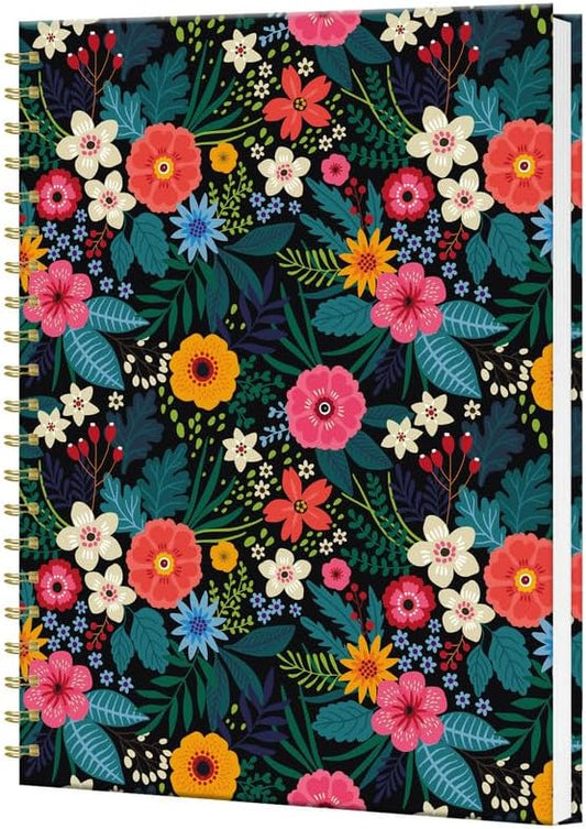 iampanda Spiral Journal Notebook,Strong Twin-Wire Binding with Premium Paper for Women,60 Sheets B5 College Ruled Notebook/Journal,Perfect for School Office Work,Colorful Bright Floral