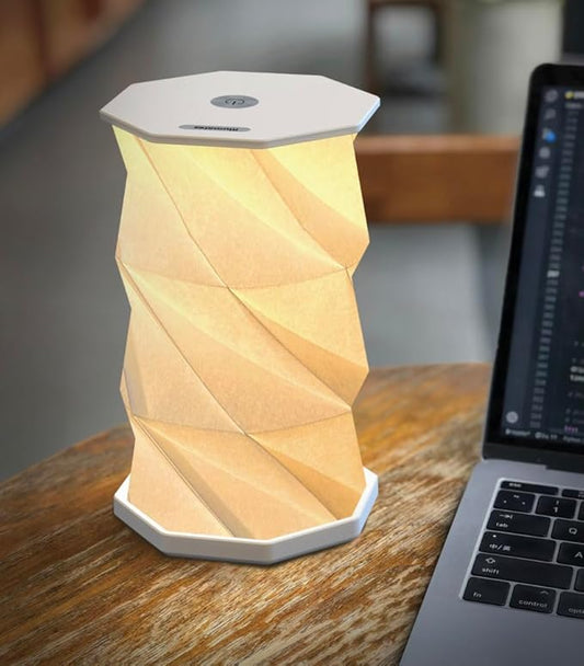 Foldable LED Desk Lamp – USB Rechargeable & Portable - Dimmable Touch Control Light with Adjustable Height up to 8.25" for Office, Travel, Bedside - Sleek & Modern Design (White)