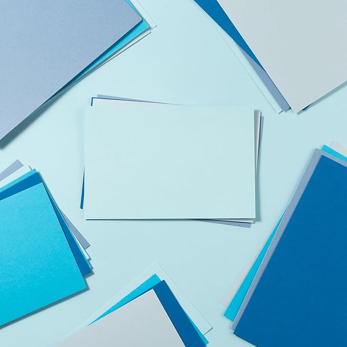 50 Sheets 4x6 Colored Cardstock Paper 5 Colors Blank Flash Cards, 250 GSM Heavy Card for DIY Art Projects, Cards (5 Blue)