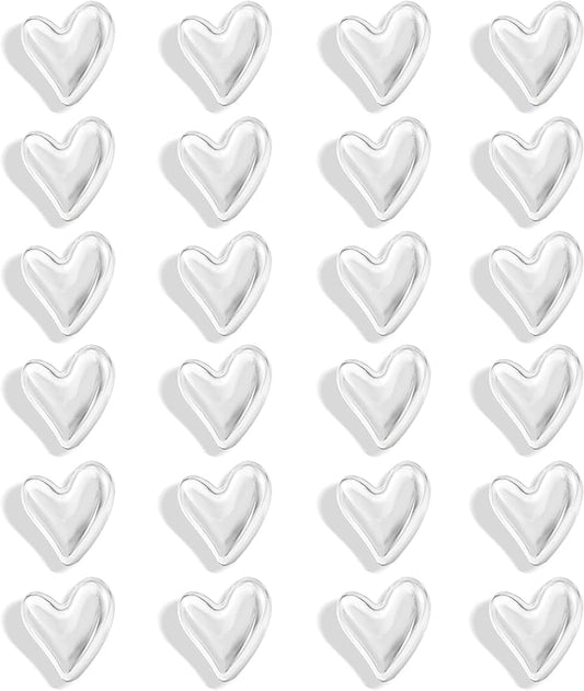24PCS Silver Fridge Magnets Cute Love Heart Refrigerator Magnets, Decorative Magnets for Whiteboard Cabinet Locker, Lovely Fun Magnets for Classroom Home Kitchen Office Decor