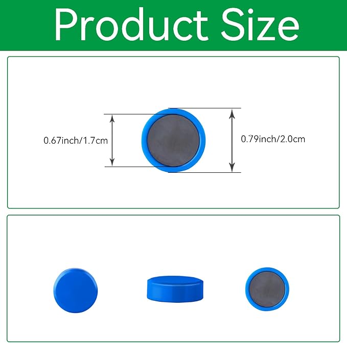 Fridge Magnets, 40 PCS Strong Refrigerator Magnets, Small Round Magnet Heavy Duty, Mini Cute Blue Magnets for Whiteboard, Office, Locker, Classroom, Kitchen, Magnetic Board, School, Home Decor