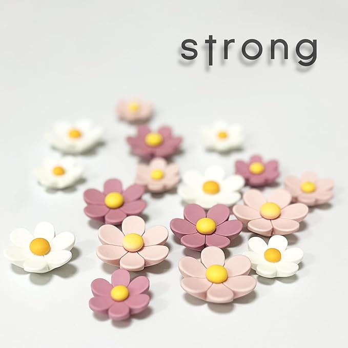 18 pcs - Cute Flower Magnet, Girl Pink Magnet for Fridge and Locker, Whiteboard, and Decoration（18 pcs - Flower-Pink