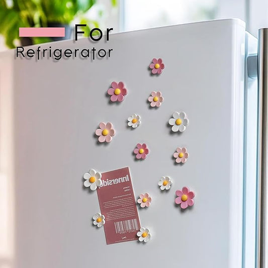 18 pcs - Cute Flower Magnet, Girl Pink Magnet for Fridge and Locker, Whiteboard, and Decoration（18 pcs - Flower-Pink