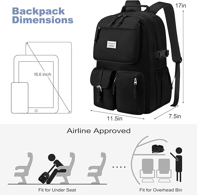School Laptop Backpack for Girls Bookbag: Large Capacity Elementary Middle High School Book Bag 15.6 Inch Casual College Backpacks Waterproof Travel Back Pack Student Bookbags for Teen Kids Boys Women