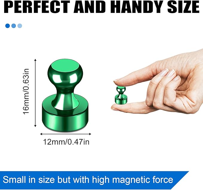 LOVIMAG Refrigerator Magnets, 20 Pack Fridge Magnets Green Strong Magnet for Whiteboard, Small Neodymium Magnet for Fridge, Ideal for Lockers, Kitchen, Office, Map,Home Decorative
