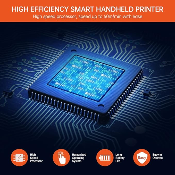 TOAUTO Portable Intelligent Upgraded Handheld Inkjet Printer Gun with 5.6 Inch LED Touch Screen Quick-Drying Inkjet Coding Machine for Code Date Label Industry Design House Usage