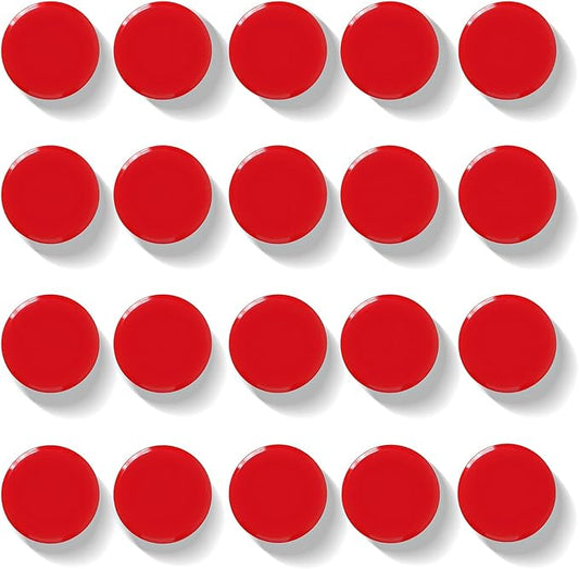 Fridge Magnets - 20Pcs Cute Mini Refrigerator Magnets for Classroom Organization, Kitchen Memo & Office Decor, Round Small Strong Heavy Duty Magnets for Whiteboards Fridge Adults Locker (Red)