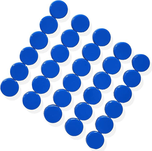 ZDZBLX 30 Pack Strong Fridge Magnets, Heavy Duty Round Refrigerator Magnets, Small Whiteboard Magnets for Fridge, Locker, Crafts, Kitchen, Office, Classroom, Mini Cute Magnet for Home & School (Blue)