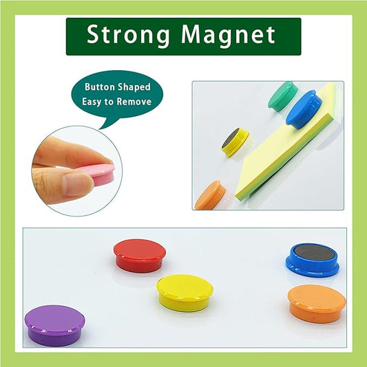 Fridge Magnets, 50 Pack Strong Refrigerator Magnets, Colorful Cute Mini Round Magnets for Whiteboard, 10 Colors Heavy Duty Small Magnet for Fridge Office Locker Crafts Classroom Dry Erase Board