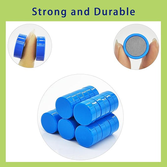 Fridge Magnets, 30 Pcs Strong Refrigerator Magnets, Heavy Duty Round Small Magnets for Whiteboard Fridge Locker Craft, Decorative Cute Mini Magnet for School Classroom Office Kitchen Home, Blue