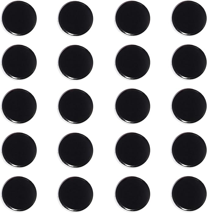 Fridge Magnets - 20 Pack Strong Refrigerator Magnets, Small Heavy Duty Round Magnets for Whiteboard Locker Office Classroom & Crafts, Decorative Cute Mini Black Magnet for Fridge School (Black)