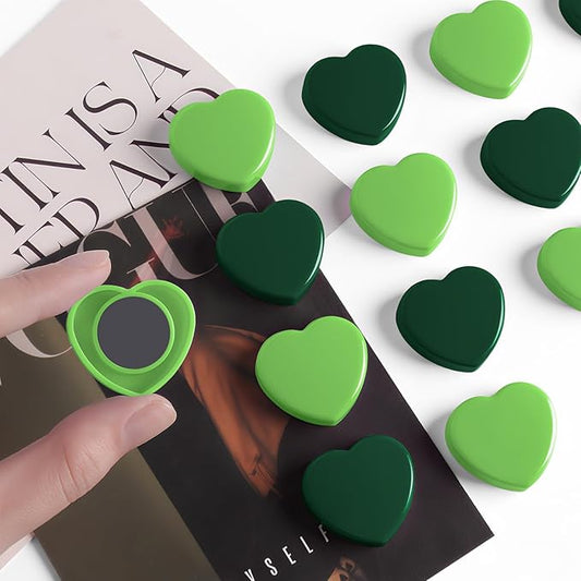 20PCS Fridge Magnets - Heavy Duty Refrigerator Magnets, Cute Small Strong Magnets for Whiteboard, Lockers & Kitchen - Mini Decorative Heart Magnet for Home, School Office Crafts Locker (Green)