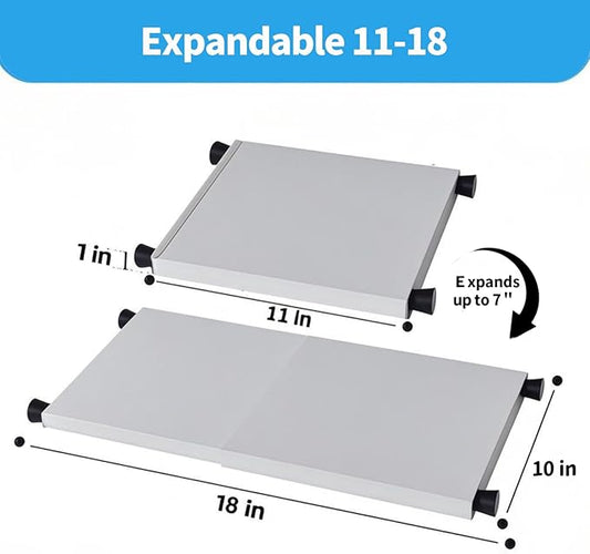 Adjustable Locker Organizer Shelf, 30LB Load-Bearing Metal Locker Shelf for Schools, Offices, Gyms, Locker Shelf Expandable to Fit Your Locker 11-18” (1, White)