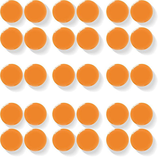 Fridge Magnets, 30 Pack Small Strong Heavy Duty Magnets, Decorative Mini Cute Round Refrigerator Magnets for Whiteboard, Craft, Fridge, Locker, Classroom, Office, School & Kitchen (Orange)