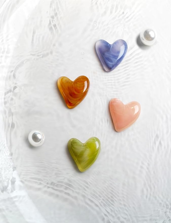 Mymazn 12Pcs Fridge Magnets Cute Refrigerator Magnet, Colorful Magnets for Whiteboard Cabinet Locker, Heart Decorative Magnets for Classroom Kitchen Office