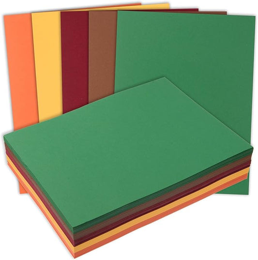 MixTeach 240 Sheets Assorted Autumn Theme Cardstock Paper 8.5 x 11" Medium Thick Card Stock 180gsm/65lb Printable Kraft Paper for Fall Scrapbooking, Card Making, Invitations, DIY Art Craft Supplies