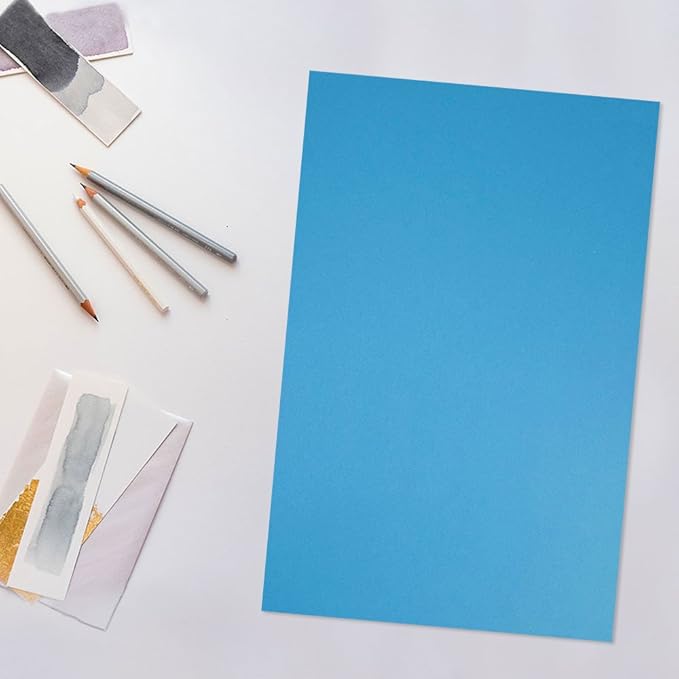 JAM PAPER Ledger 65lb Cardstock - 11 x 17 - Tabloid Coverstock - 176 gsm - Blue Recycled - 50 Sheets/Pack
