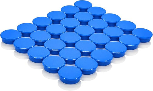 ZDZBLX Fridge Magnets, 30pcs Strong Refrigerator Magnets, Heavy Duty Small Magnets for Whiteboard, Office, Classroom, Lockers, Maps, DIY Crafts - Cute Mini Round Magnet for Fridge, Kitchen (Blue)