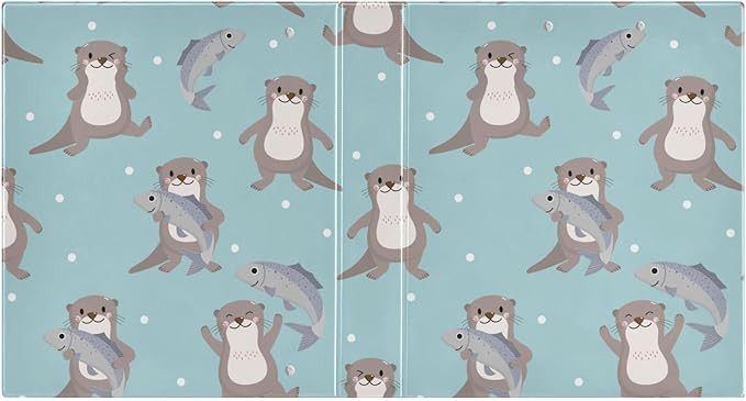 Cute Animal Otter Decorative 3 Ring Binder 1.5 Inch Large View Binders with Pockets Holds 200 Sheets File Organizer for Office College School, 2 Pack